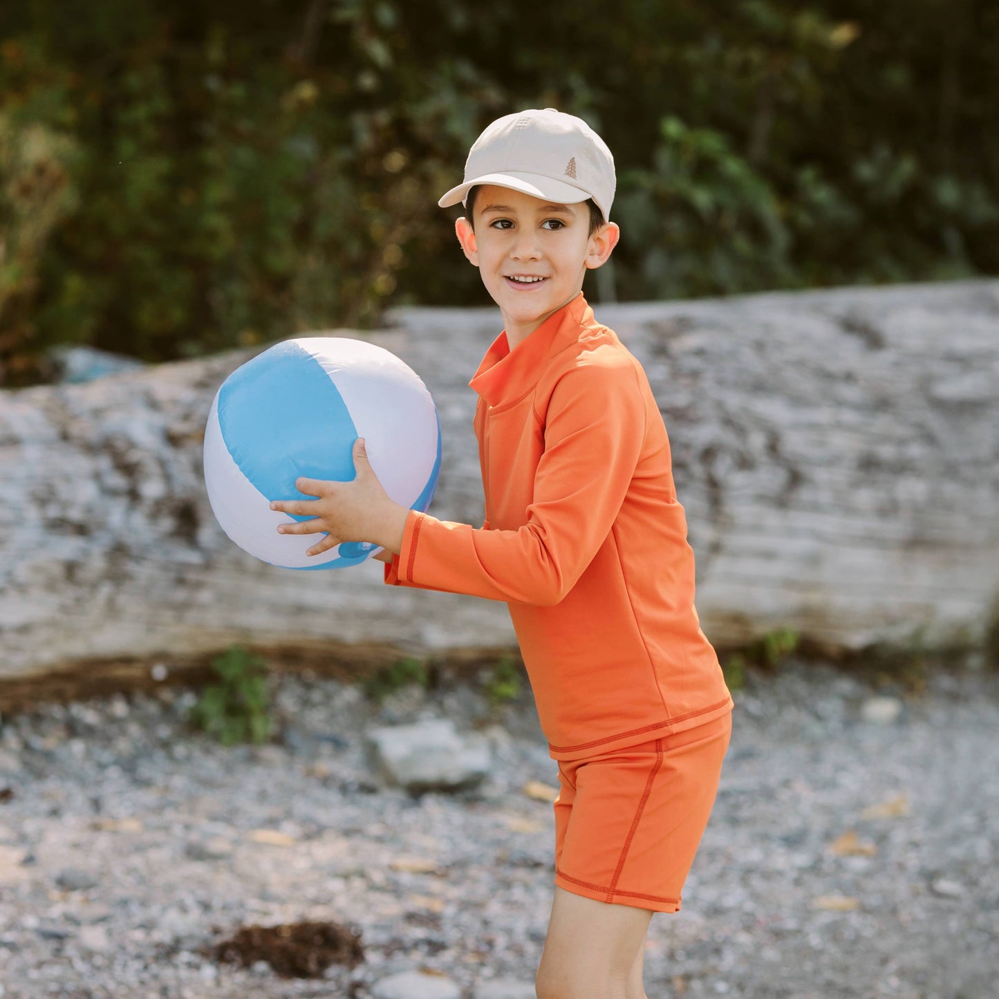 Tangerine | Kids UV Swim Trunks