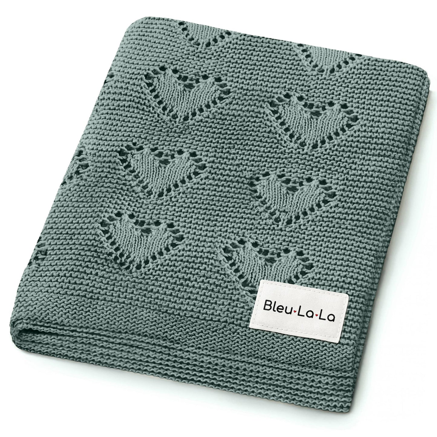 100% Luxury Cotton Receiving Swaddle Baby Blanket - Heart: Rose Pink