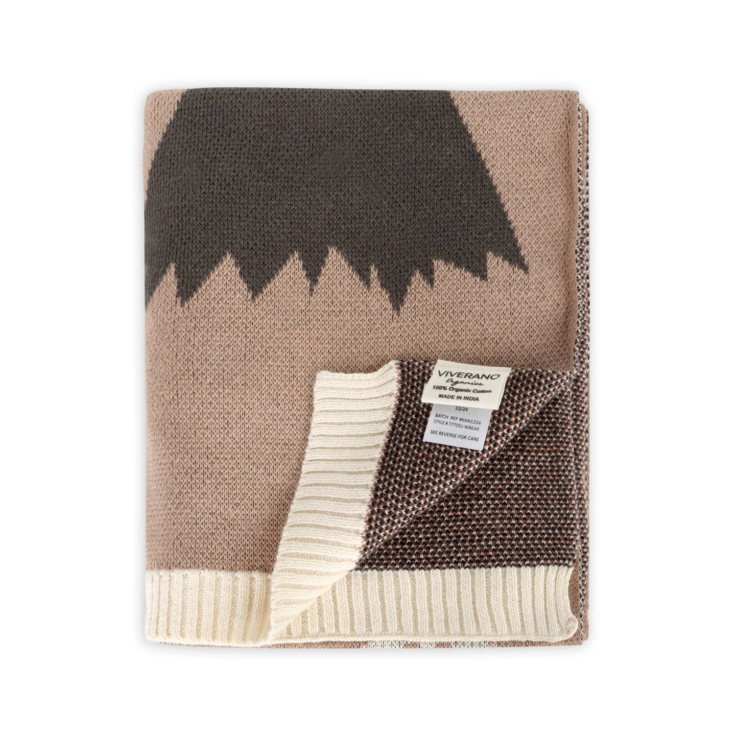 Woodland Bear - Organic Jacquard Sweater Knit Baby Blanket
