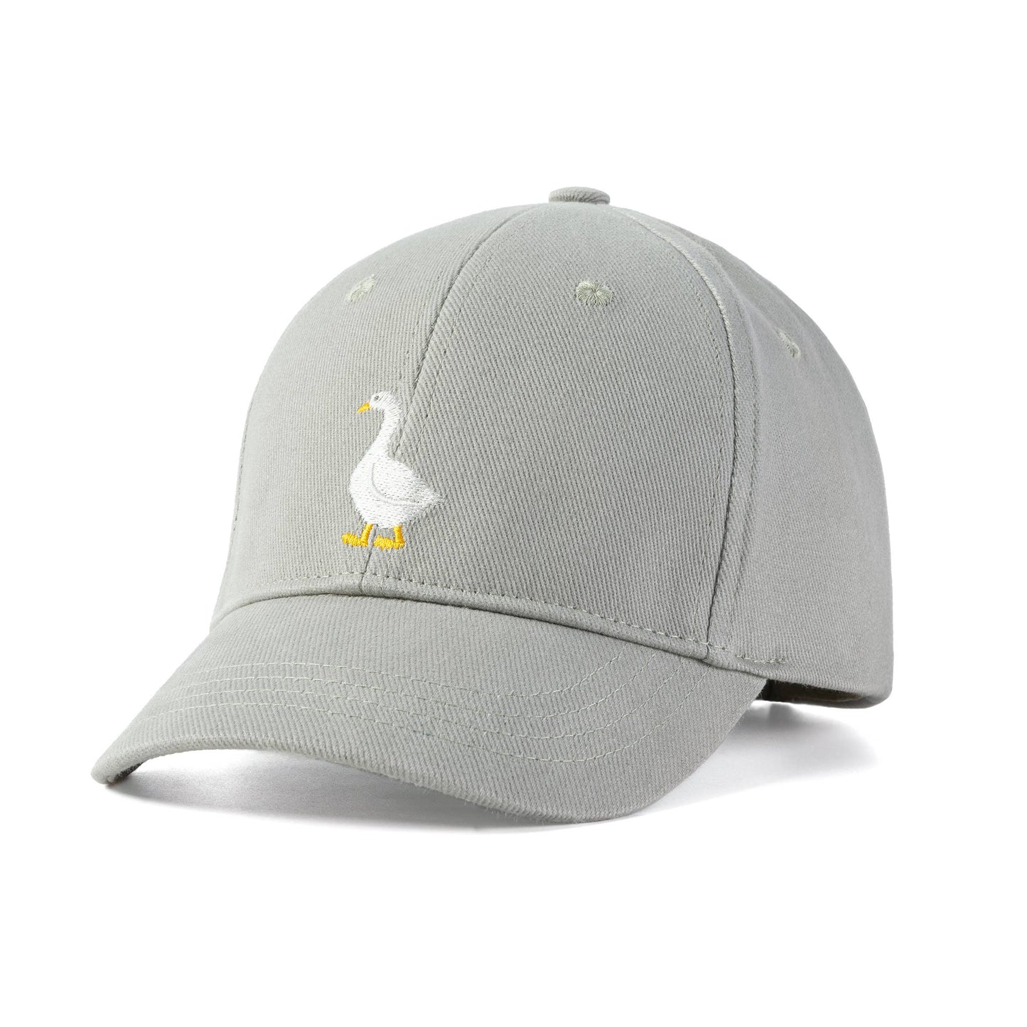 Kids Baseball Hat - Silly Goose Patch - Grey