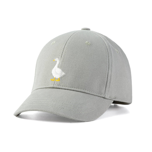 Kids Baseball Hat - Silly Goose Patch - Grey