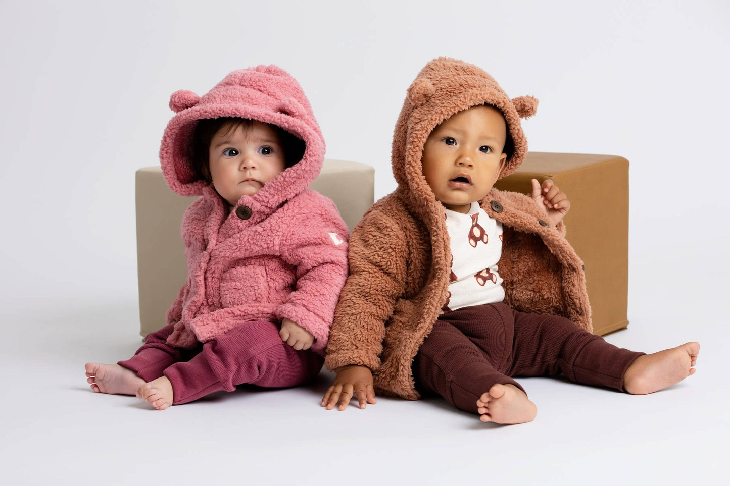Baby Sherpa Teddy Cardigan_Caramel Brown