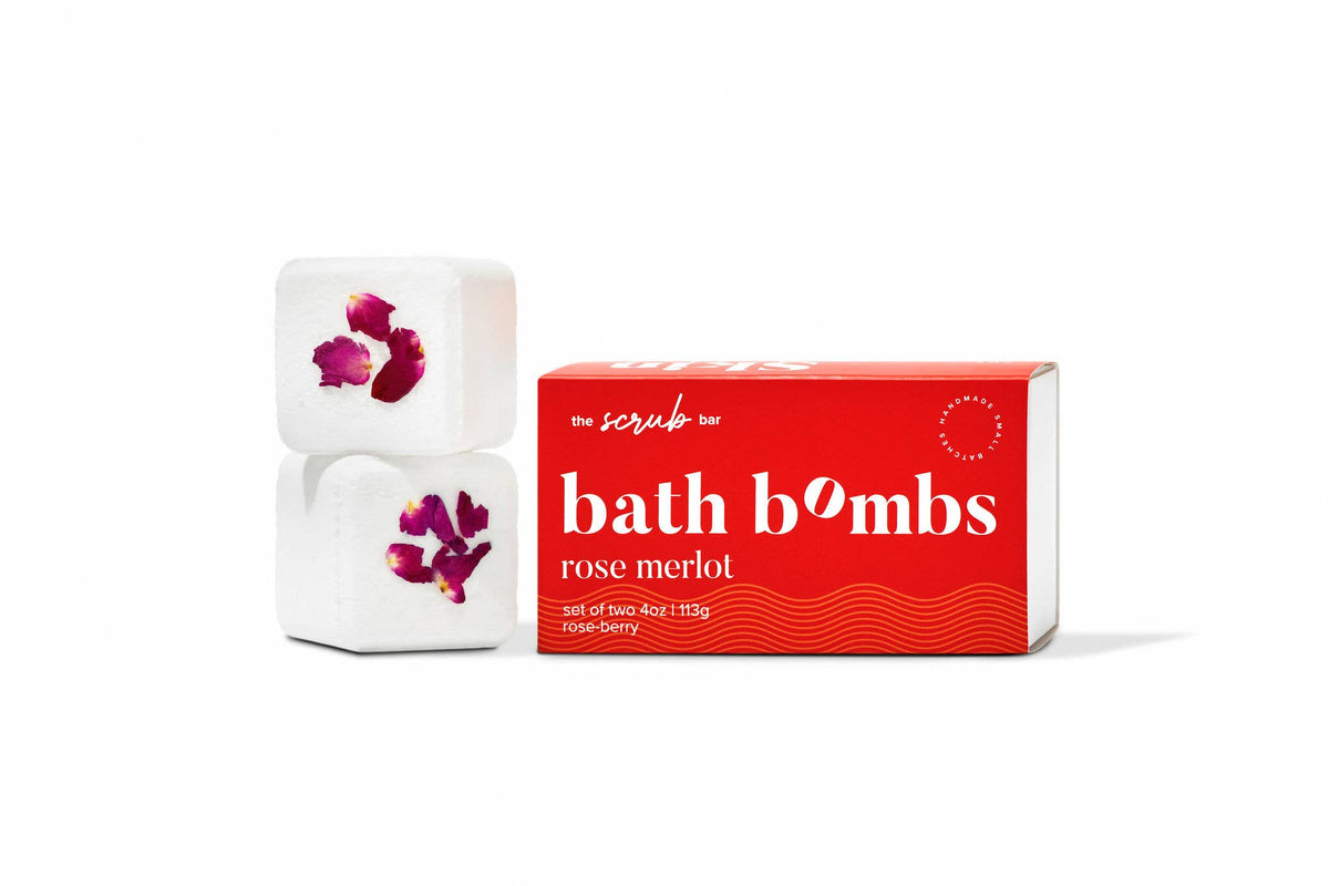 Rose Merlot Gift Box | 2 Rose Petal Bath Bombs