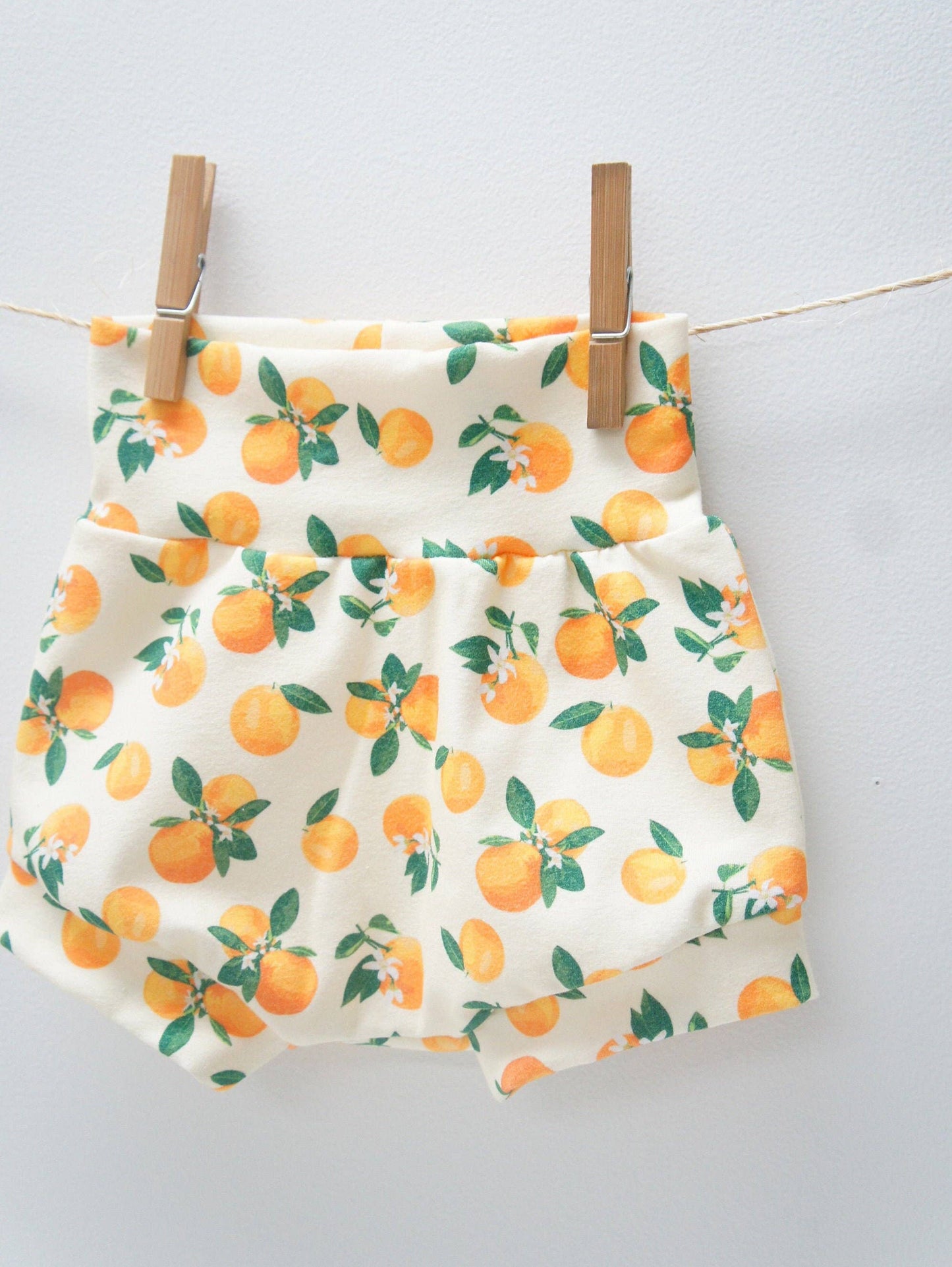 Shorties - Baby/toddler Cotton Spandex Shorties, Orange Blos