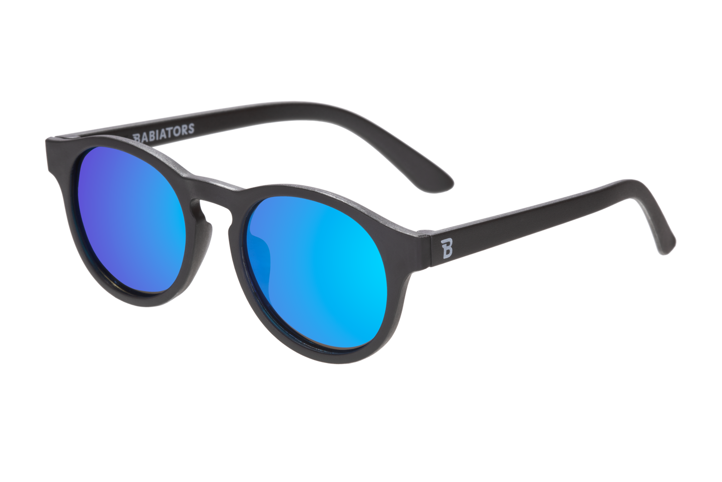 Jet Black w/ Cobalt Blue Lens  Polarized Keyhole Sunglasses