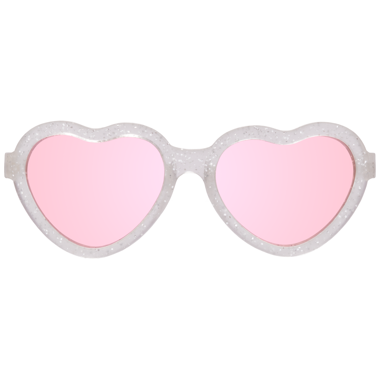Silver Shimmer Hearts with Pink Mirrored Lens
