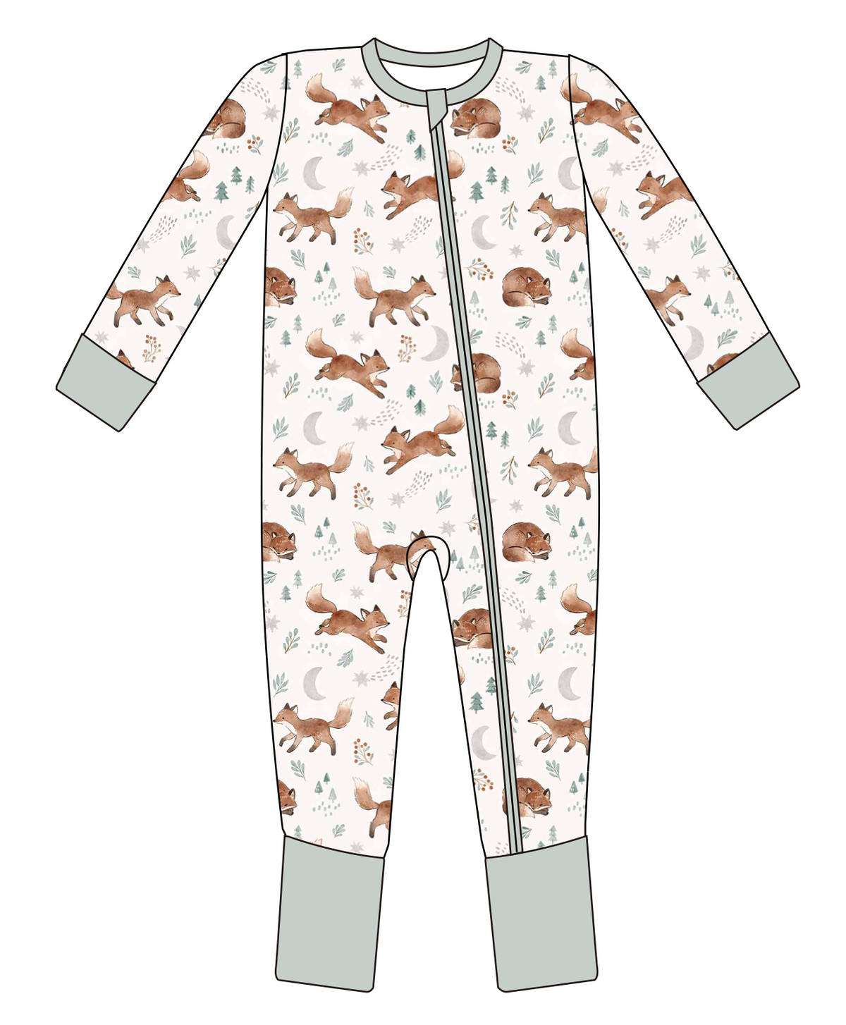 Baby Bamboo Pajamas - Bamboo Sleeper - Moonlit Fox
