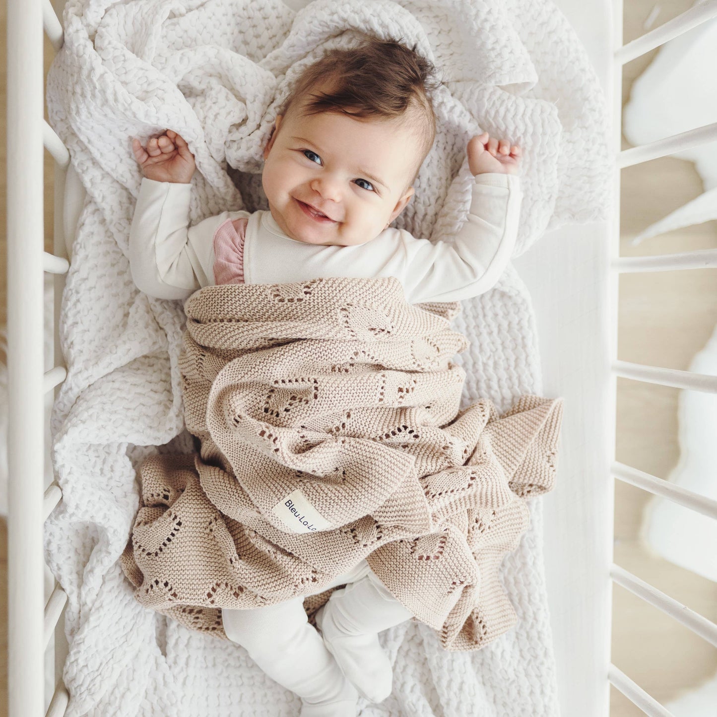 100% Luxury Cotton Receiving Swaddle Baby Blanket - Heart: Lavender