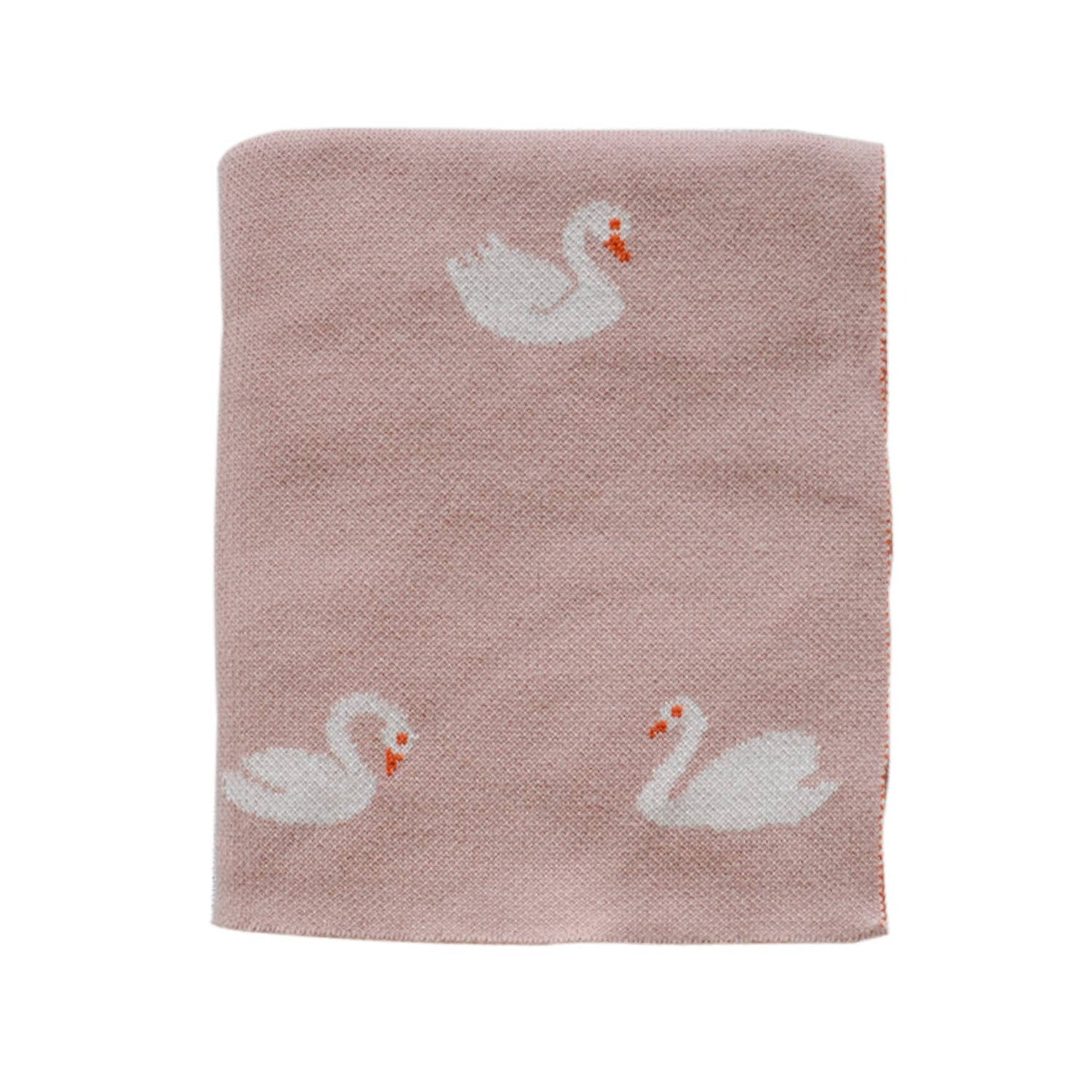 Swan Cotton Knit Baby Blanket