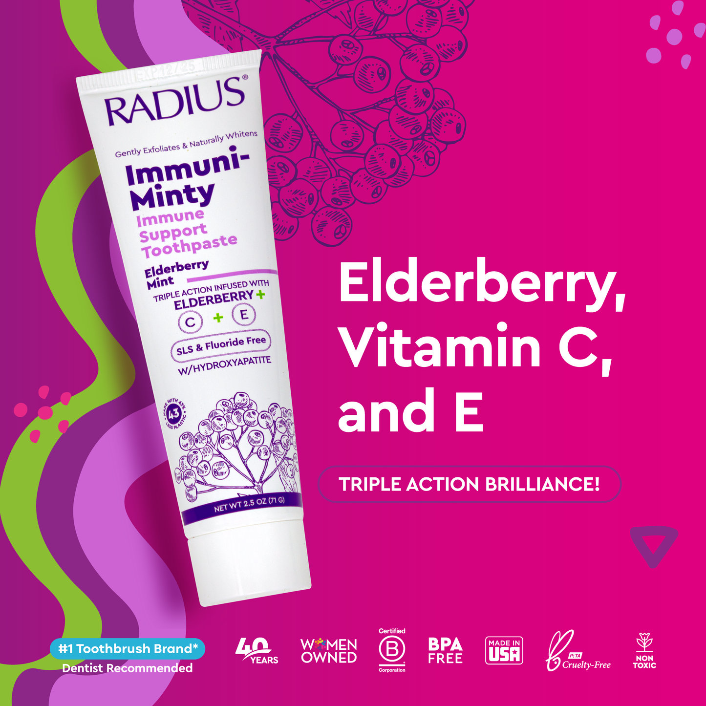 IMMUNI-MINTY Immune Support Toothpaste, Elderberry Mint