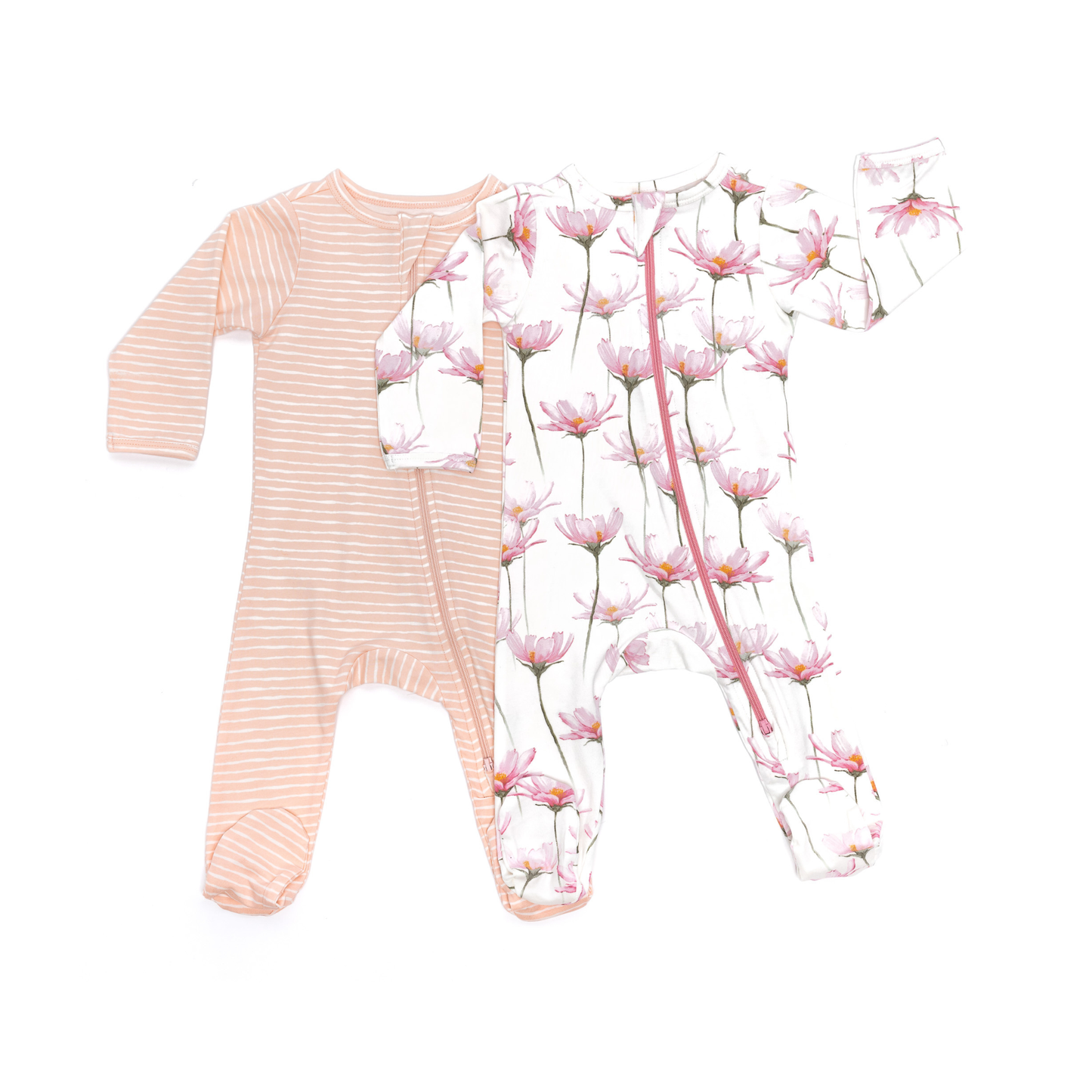 Pink Petals Organic Footed Onesie