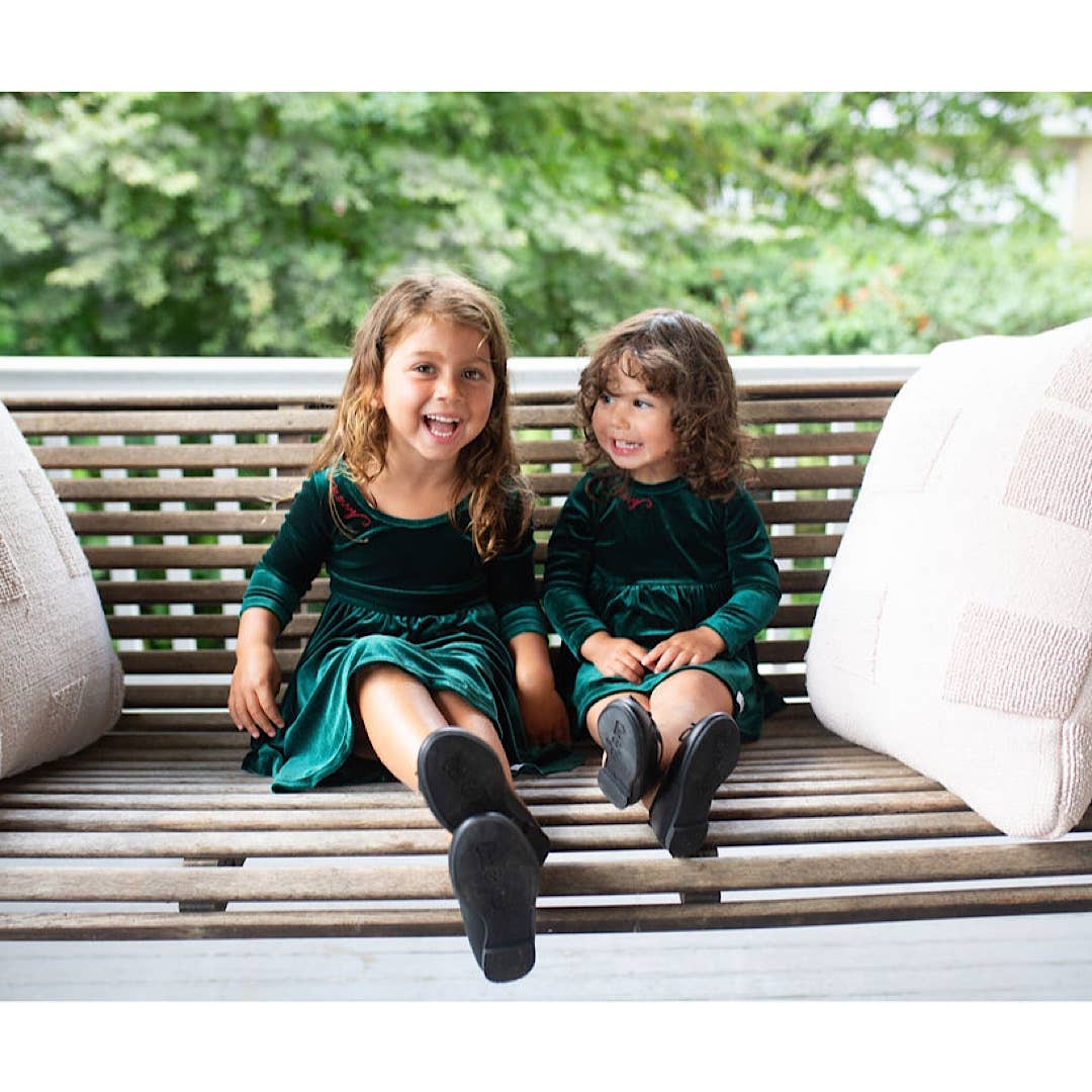 Christmas 2025 Holiday Bubble Romper in Emerald Velvet