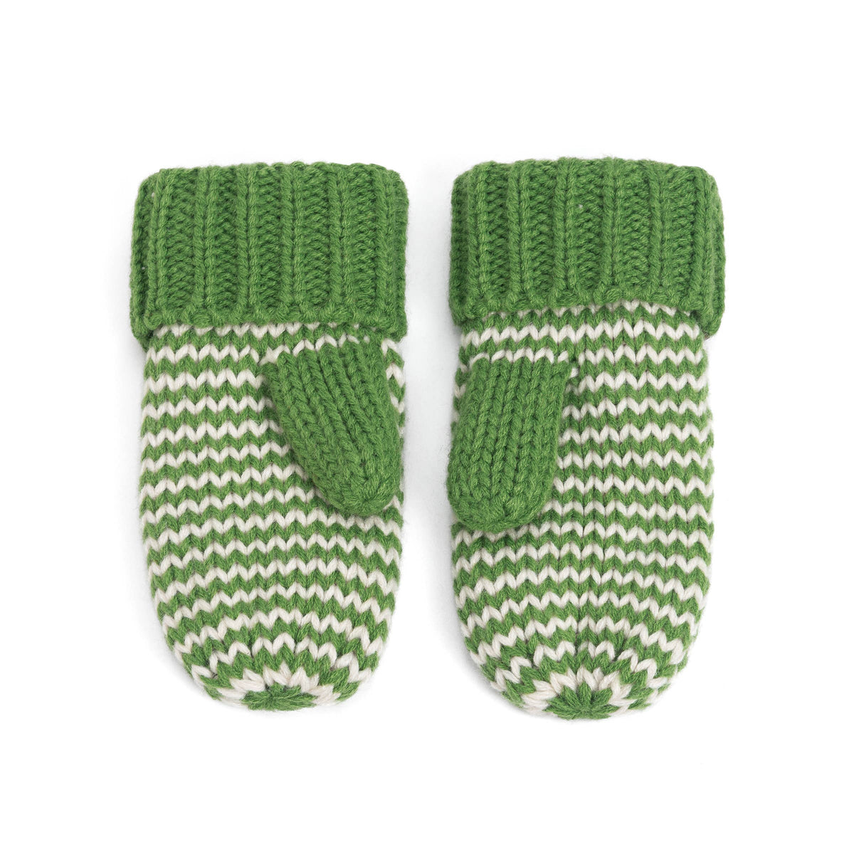 Classic Knit Winter Mittens for Kids 1-12, Stripe Pattern