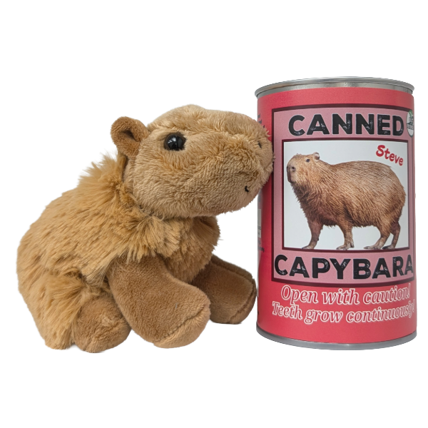Steve the Canned Capybara | Stuffed Animal Plush w/Jokes