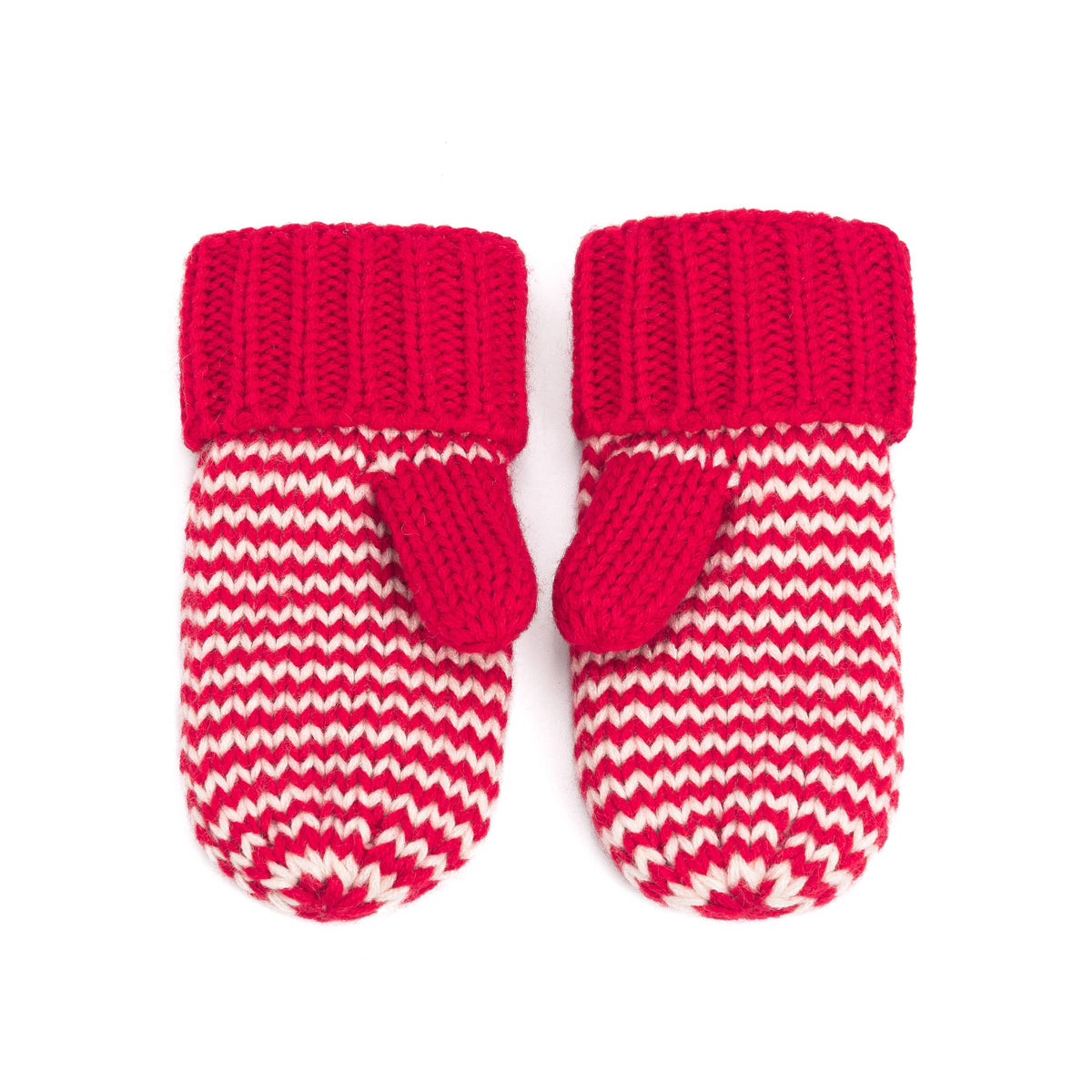 Classic Knit Winter Mittens for Kids 1-12, Stripe Pattern