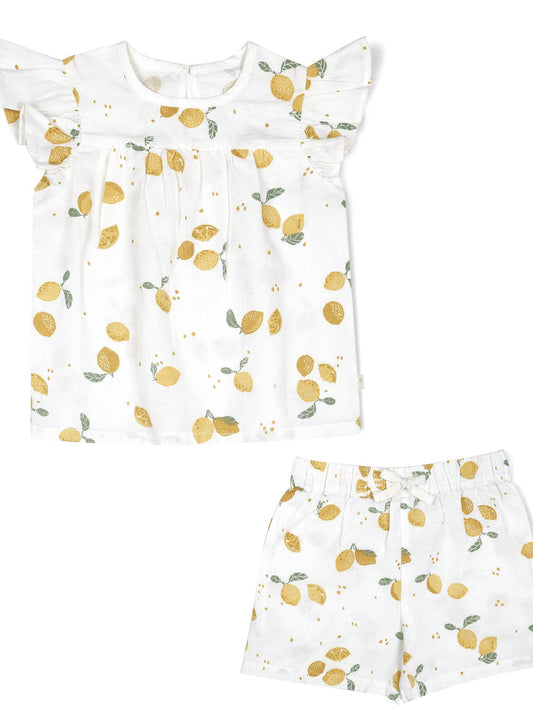 Organic Flutter Top and Shorts | Citron