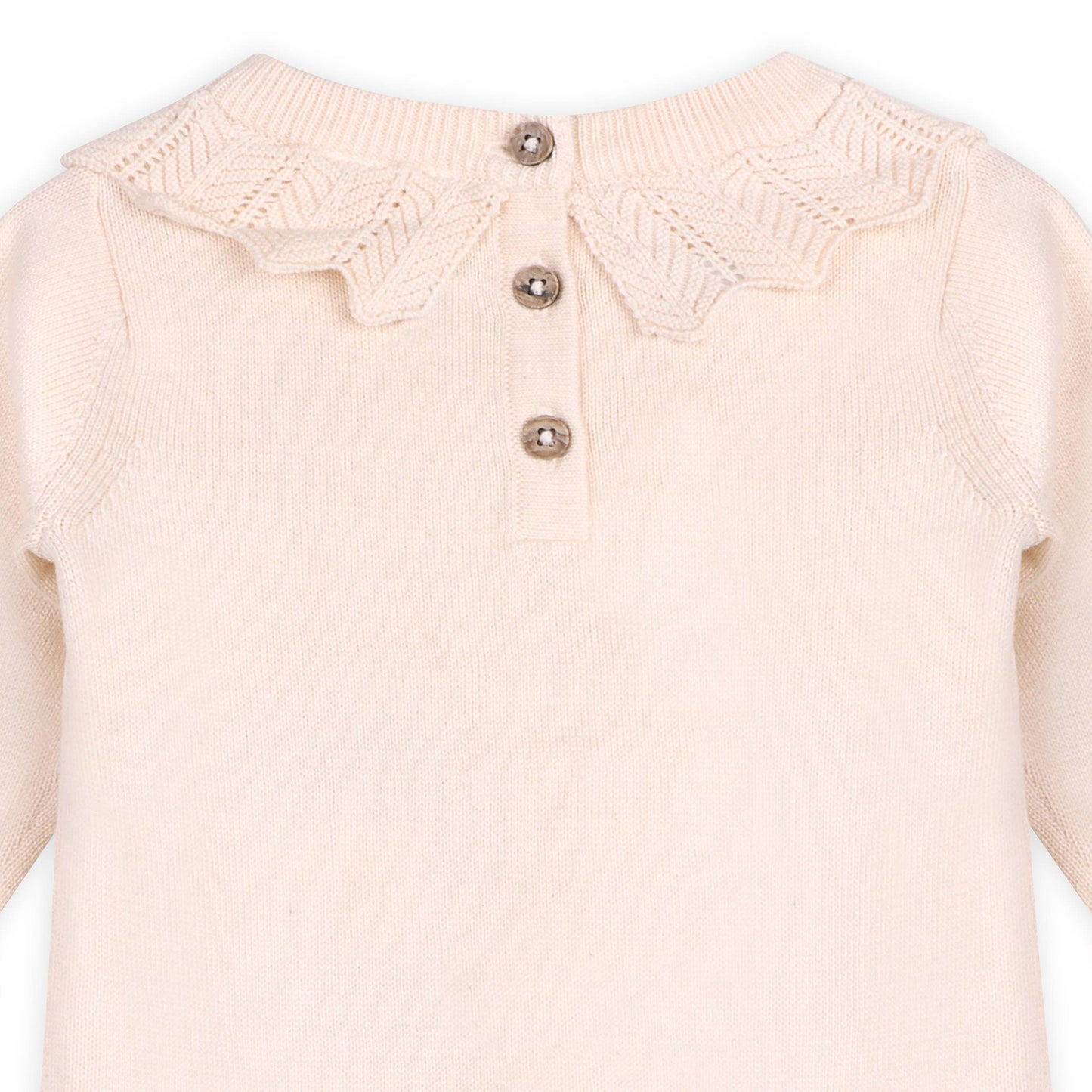 Floral Embroidered Knit Baby Ruffle Dress (Organic Cotton)