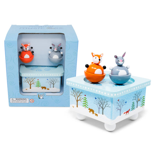 Dancing Fox & Bunny Music Box