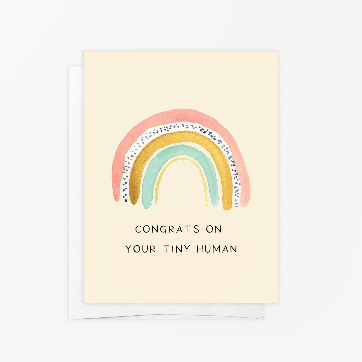 Greeting Card - Tiny Human Rainbow - Baby Shower Card