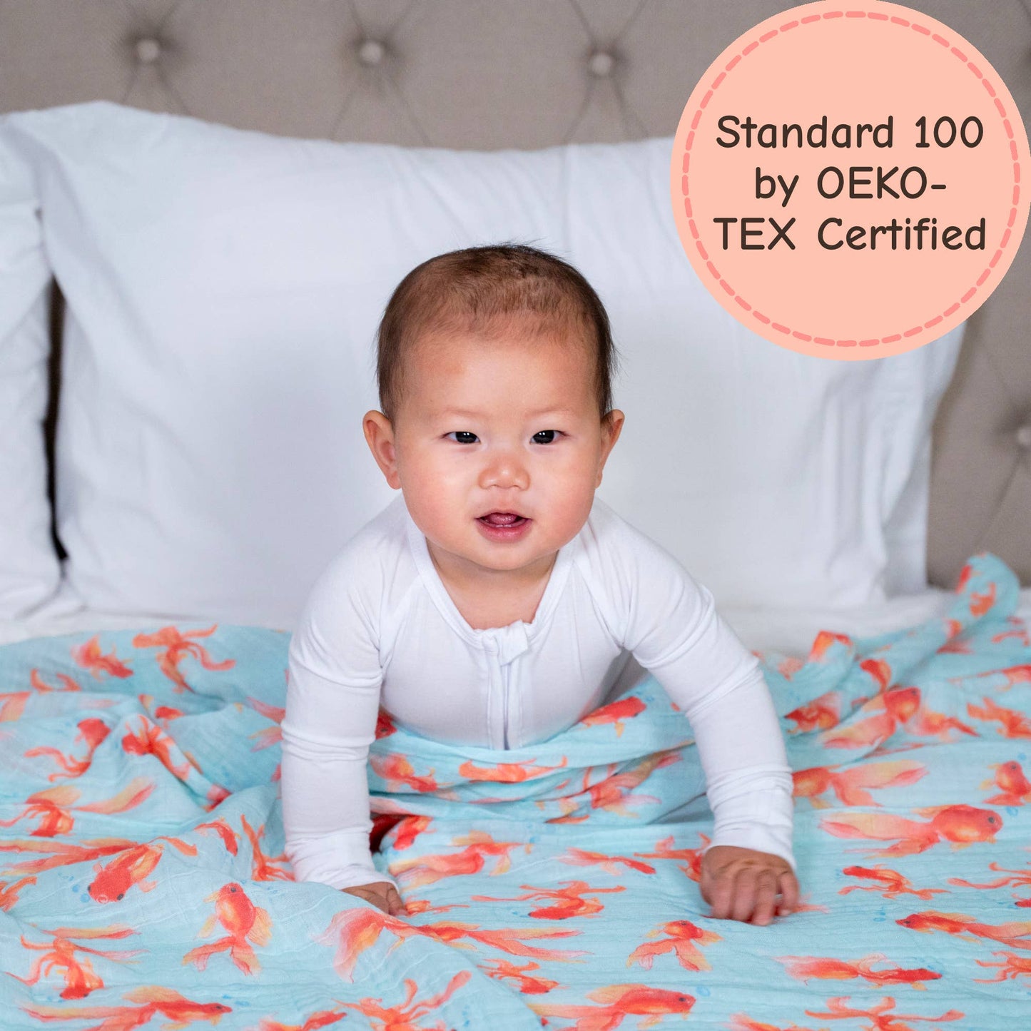 Baby Muslin Swaddle Blanket 47x47 Goldie