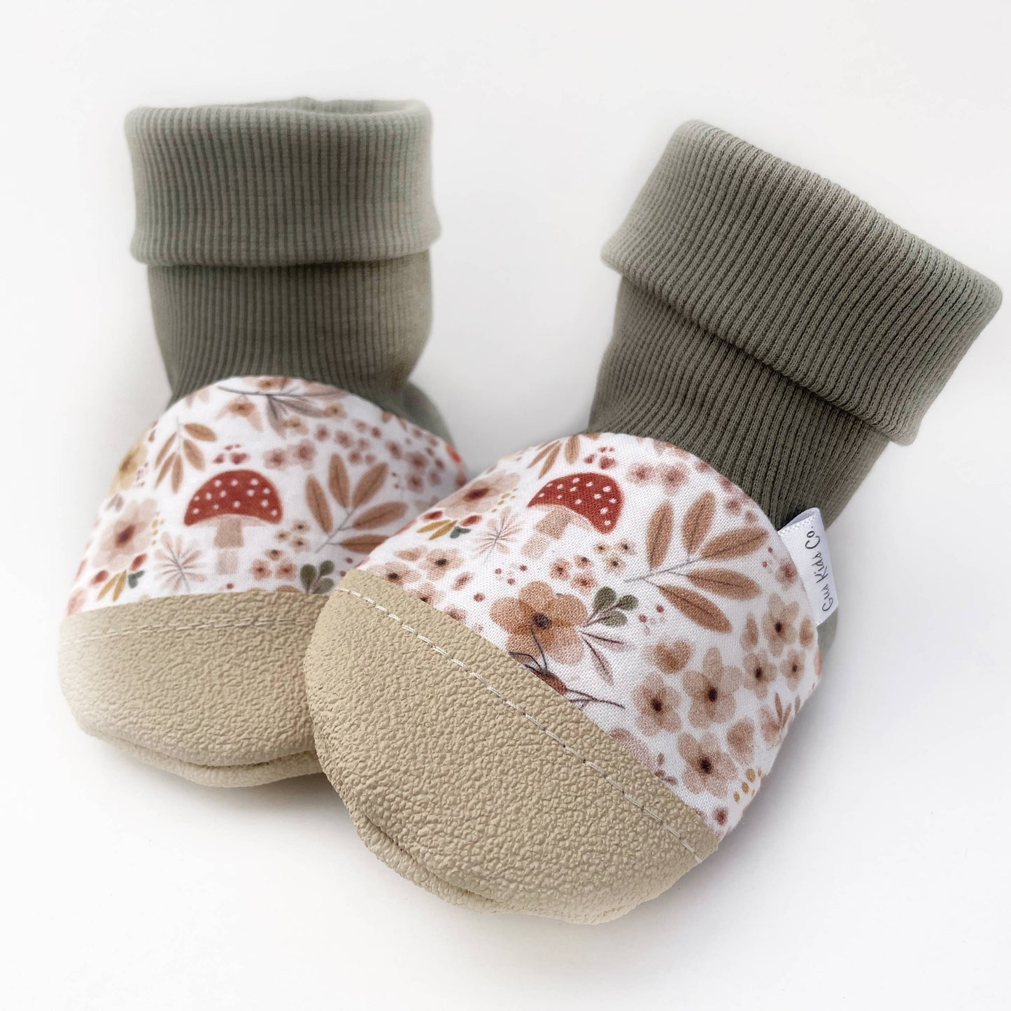 Mushroom Floral Baby Booties