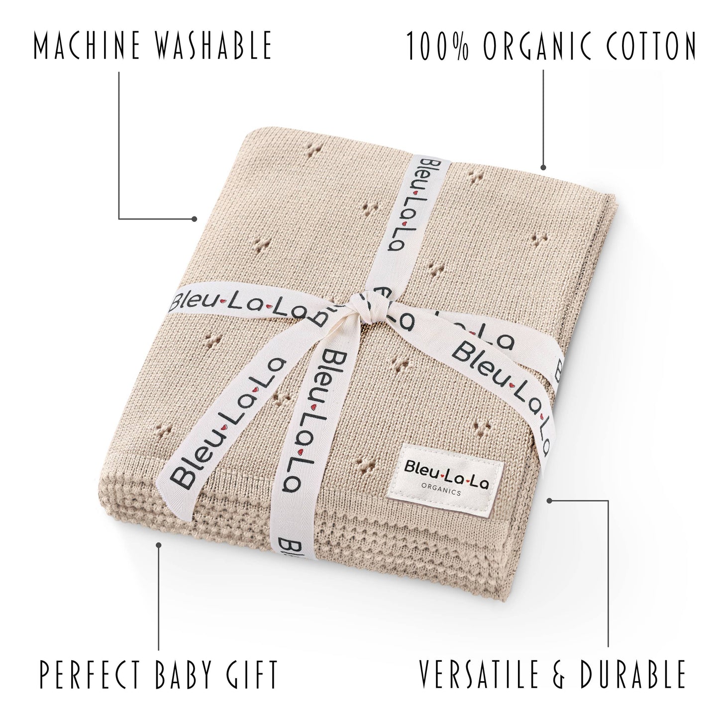 100% Organic Cotton Pointelle Swaddle-Ballet Slippers