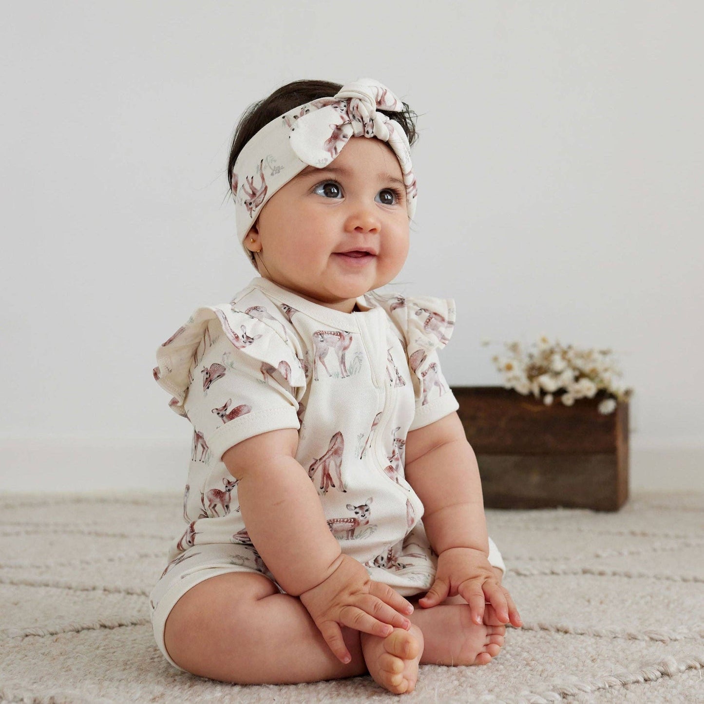 Fawn Meadow Zip Romper