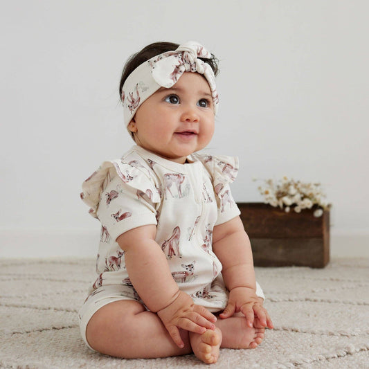 Fawn Meadow Zip Romper