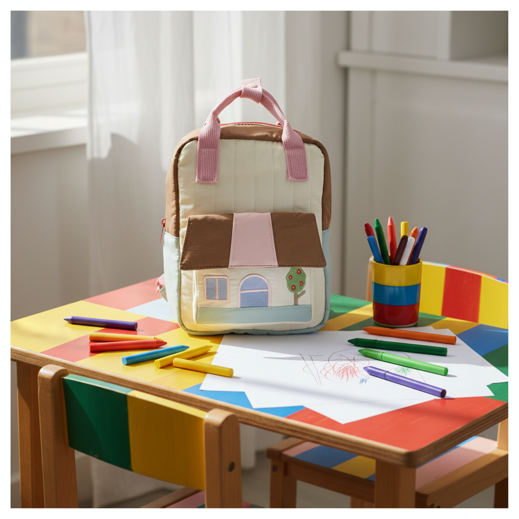 Adorable Floral Fruit Pattern Corduroy Kids Backpack