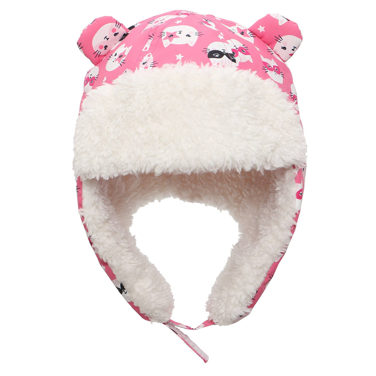 Water Repellent Trapper Hat - Cat - Pink