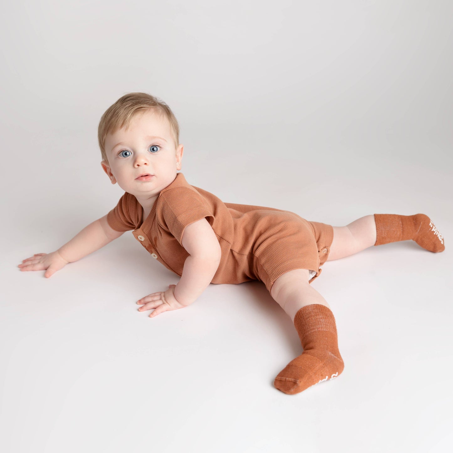 Cypress - Non-Slip Baby Socks in Khaki, Cognac, Evergreen