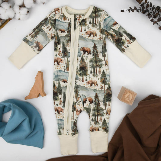 Organic Cotton Baby Pajamas Zipper Sleeper, Crispin PREORDER
