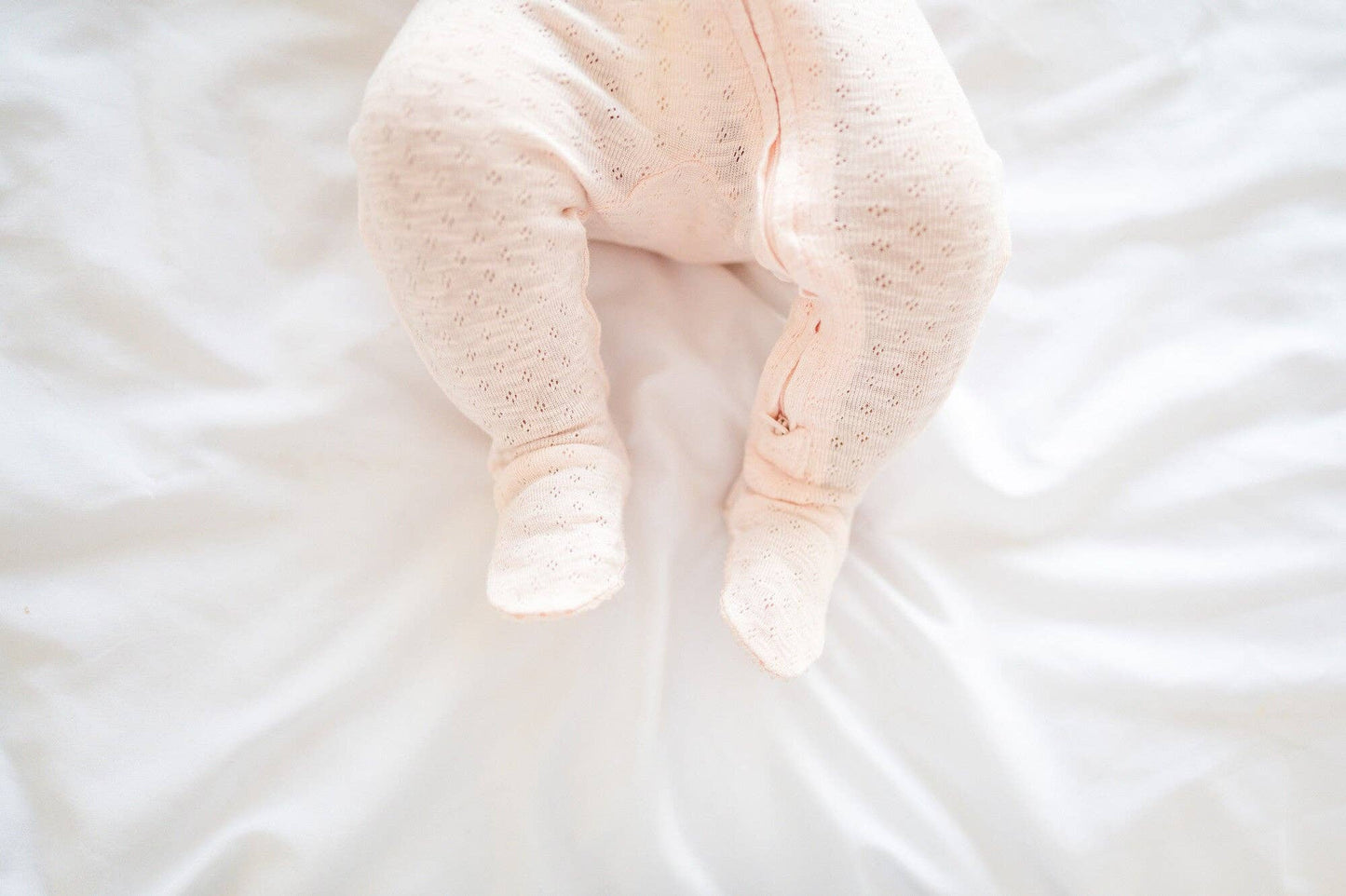 Organic Pointelle 2-Way Zipper Footie in Cotton Candy