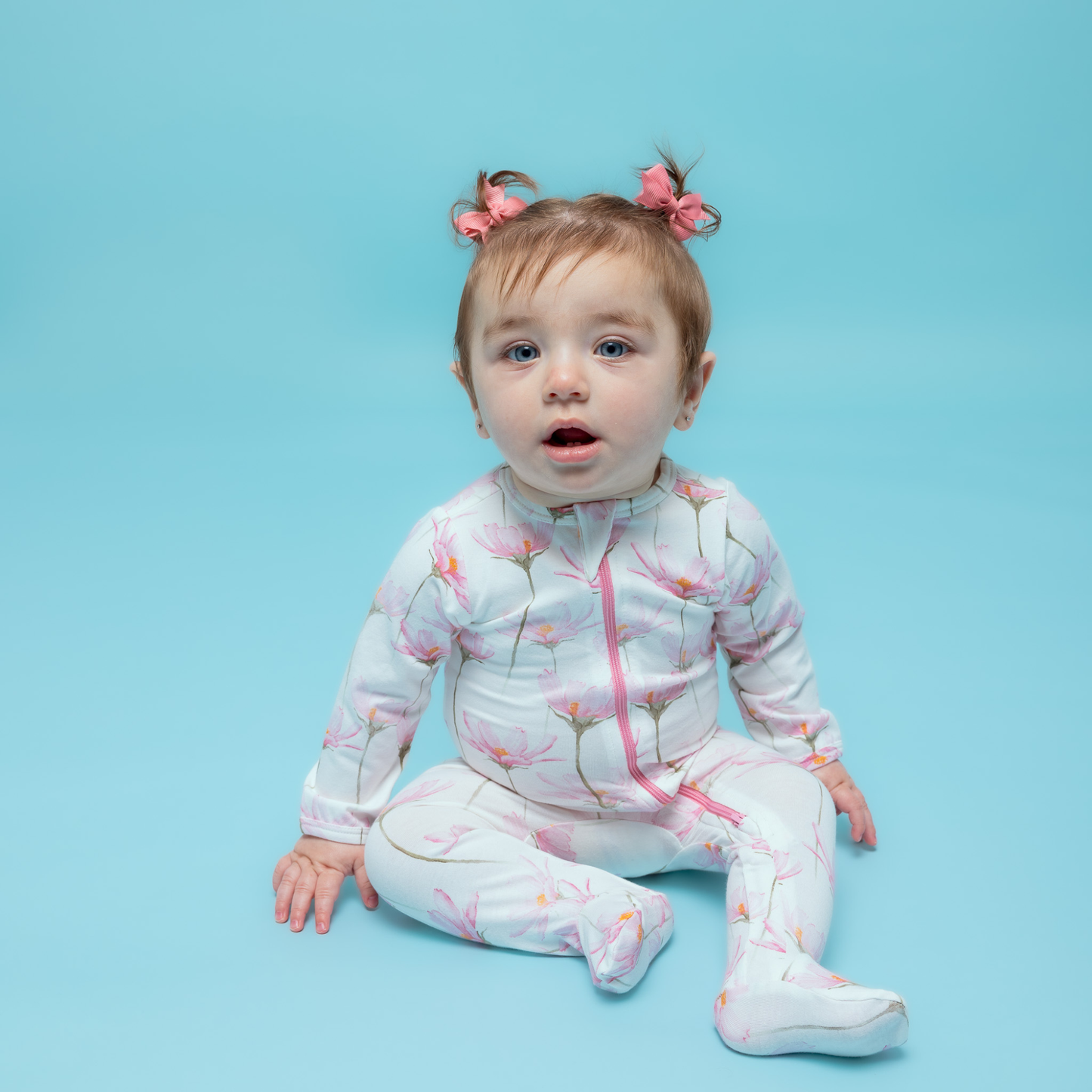 Pink Petals Organic Footed Onesie