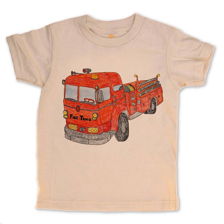Fire Truck - Kids Organic Tee/Long Sleeve: 6 Years / Tee