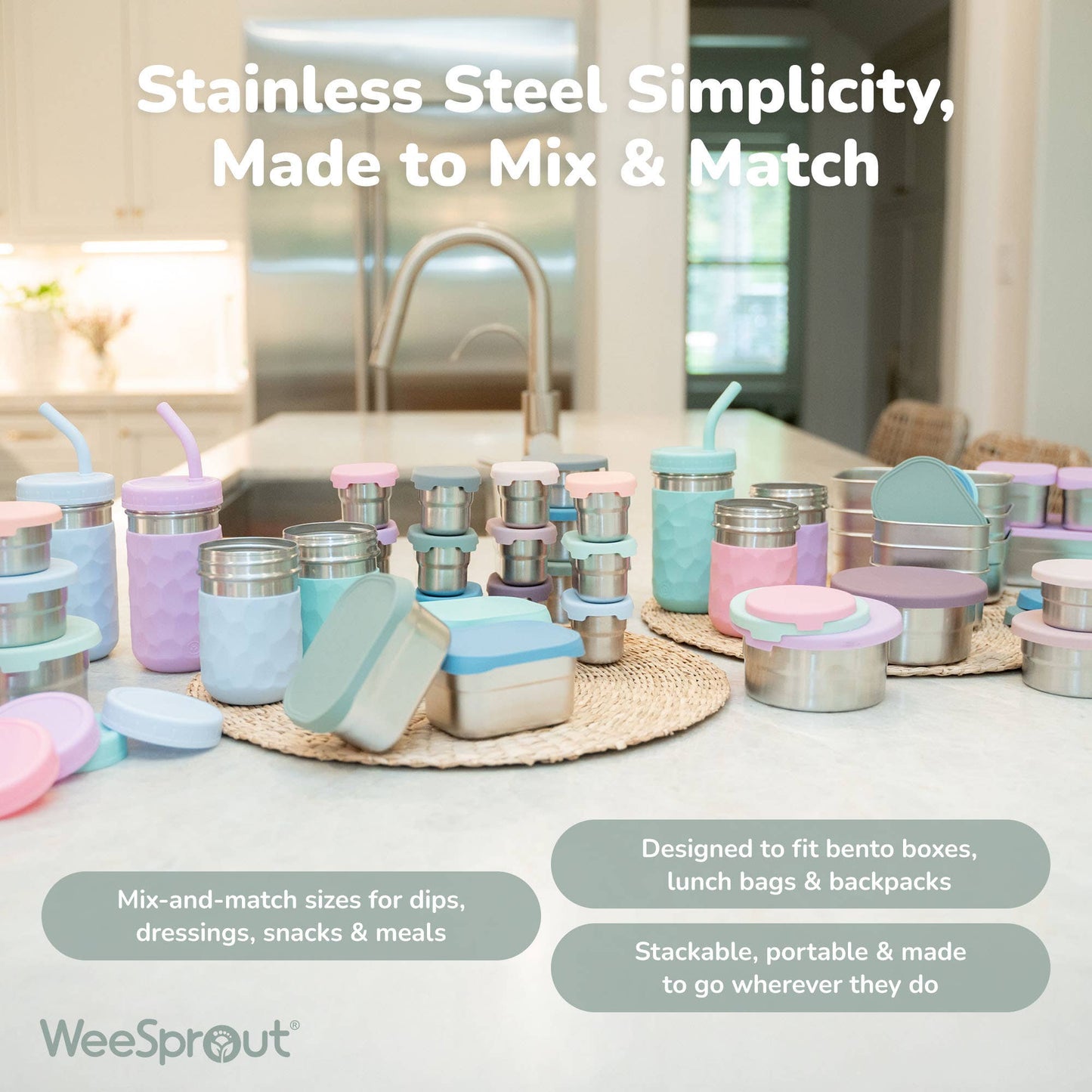 Stainless Steel Nesting Storage Containers – Set of 3