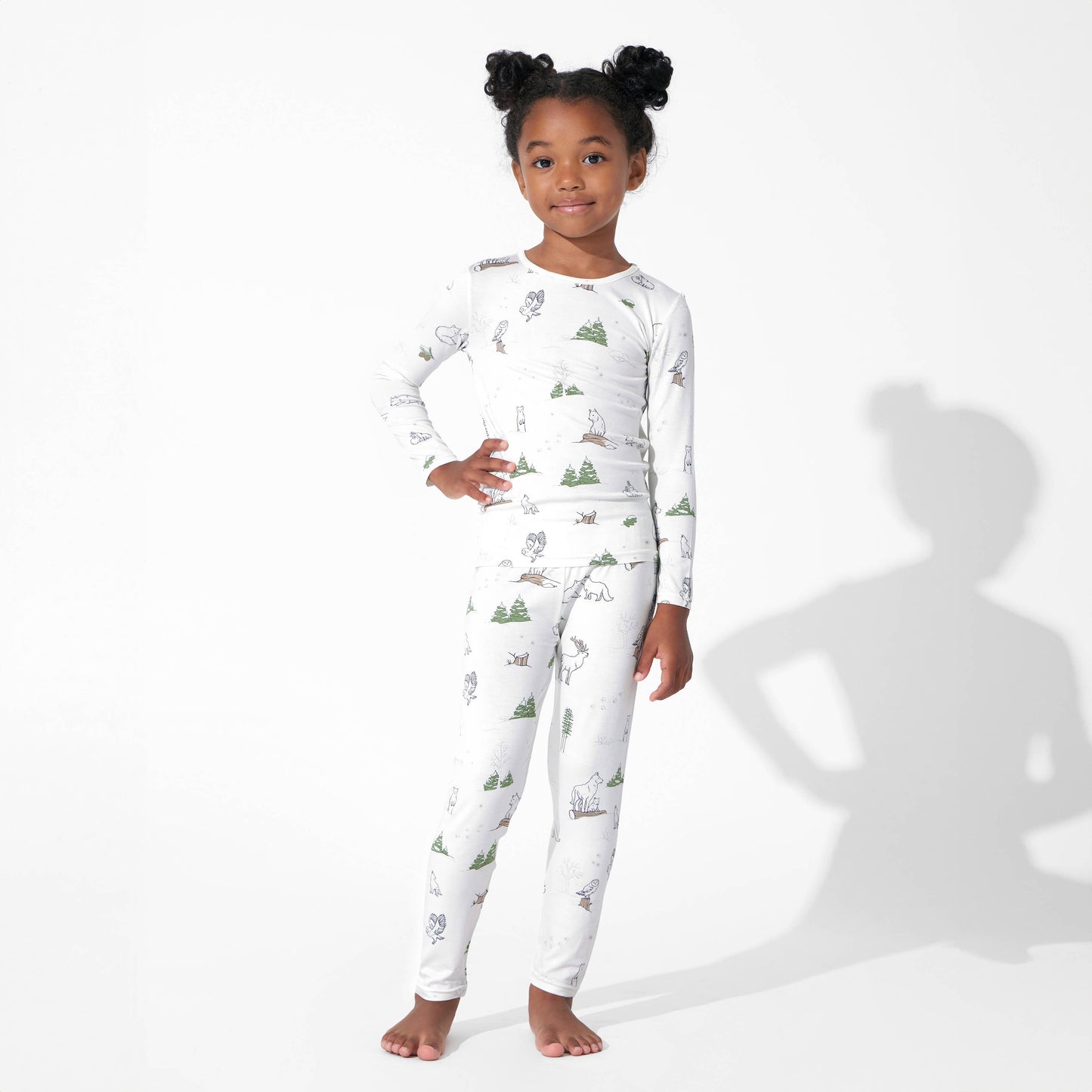 Christmas Winter Forest Animals Kids Bamboo Pajamas