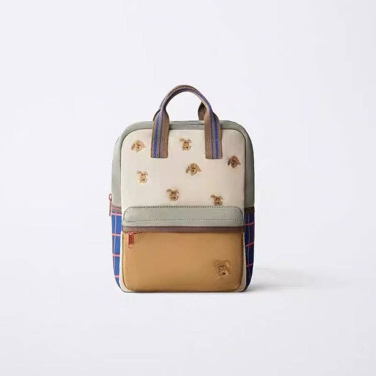 Children's Dog Embroidery Backpack - Waterproof Lightweight