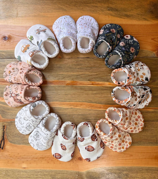 Baby Shoes - Handmade Cotton Booties 