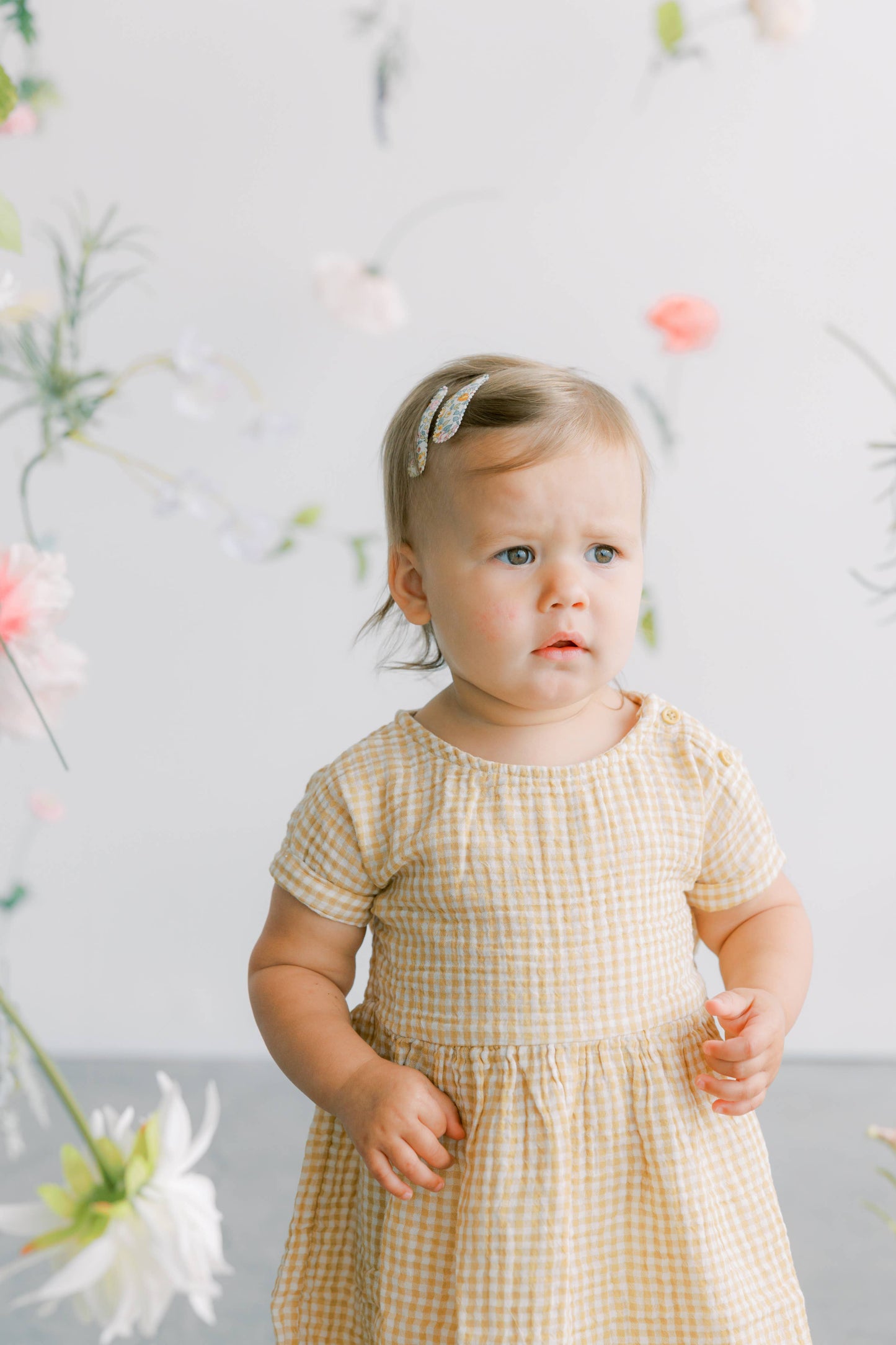 Florence Vintage-Inspired Plaid Fabric Hair Clips