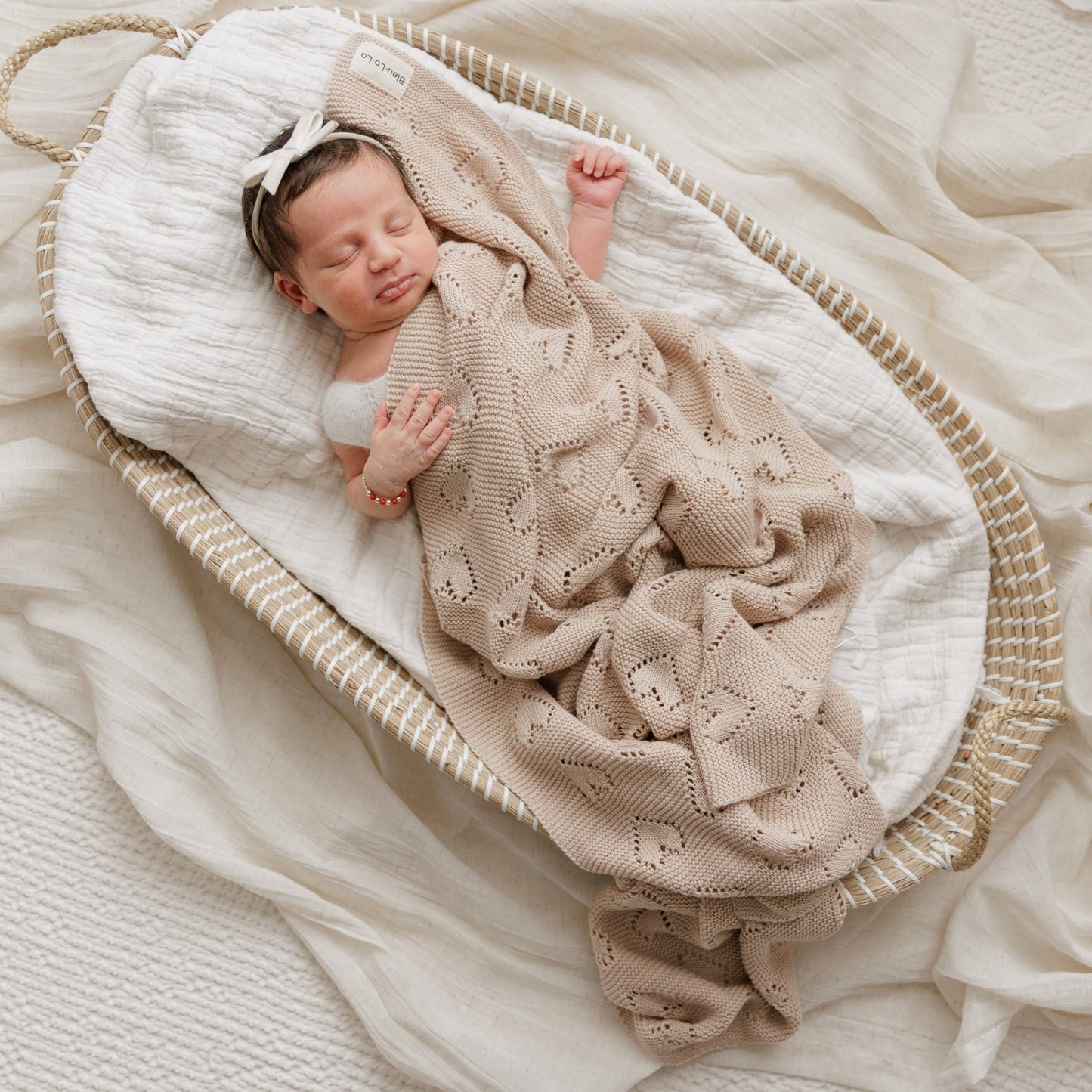 100% Luxury Cotton Receiving Swaddle Baby Blanket - Heart: Lavender