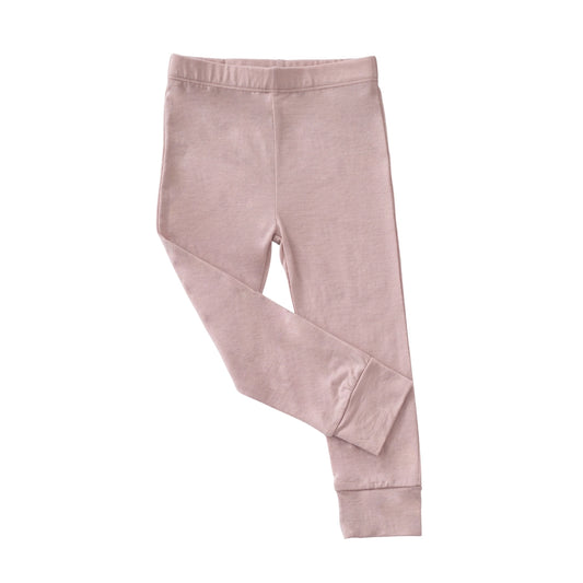 Kids Merino Wool Thermal Leggings | Blush