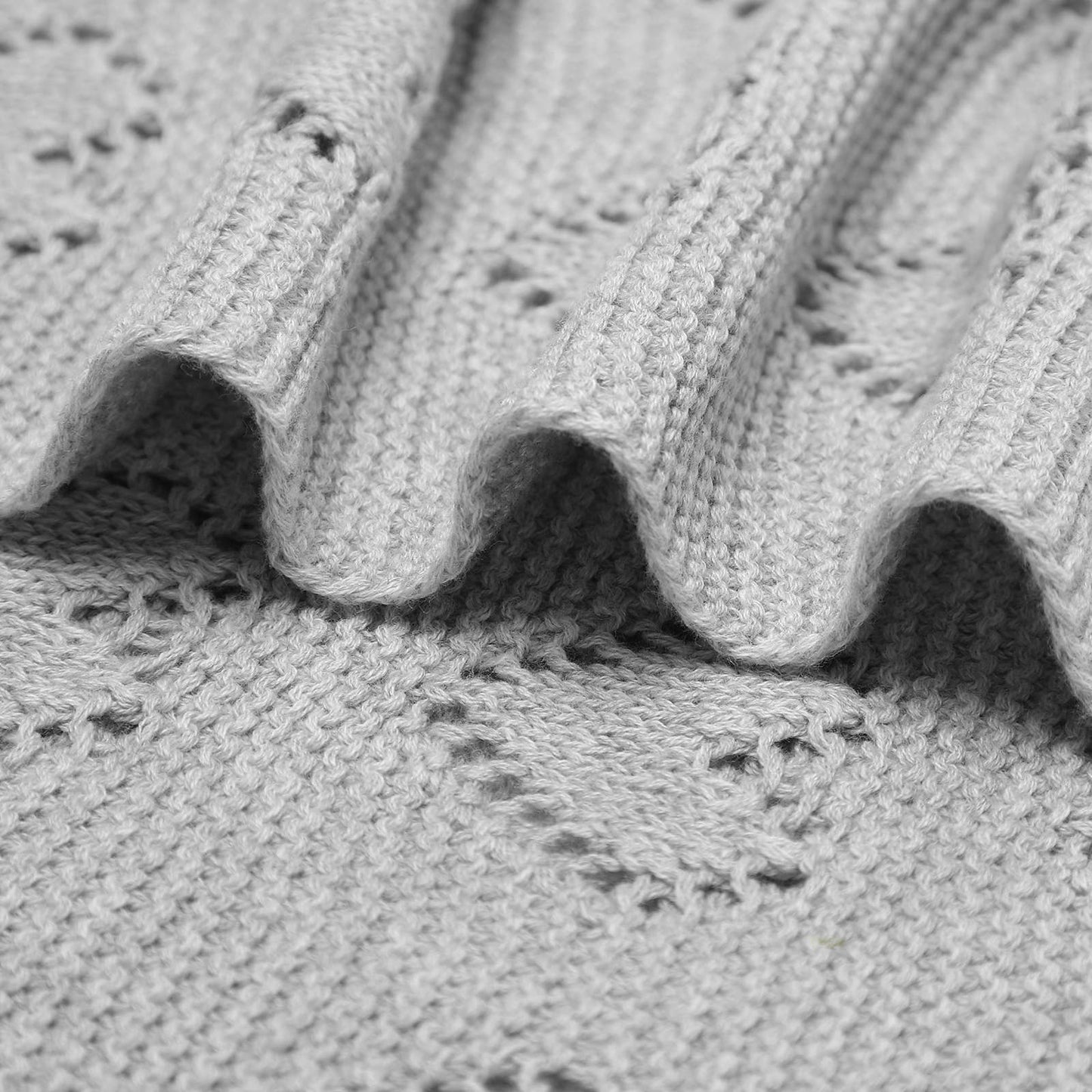 100% Luxury Cotton Receiving Swaddle Baby Blanket - Heart: Lavender