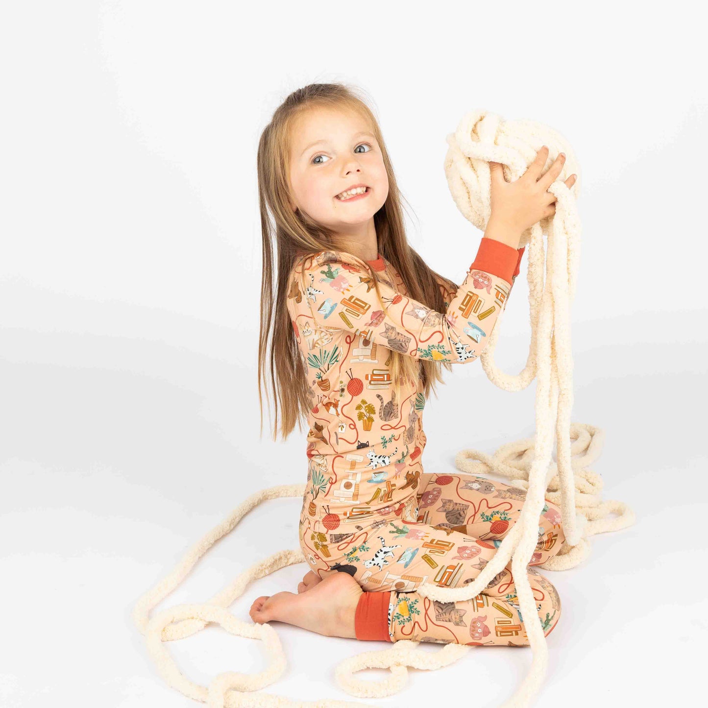Cats Meow Pets Kids Bamboo Pajamas Toddler Sleep Set