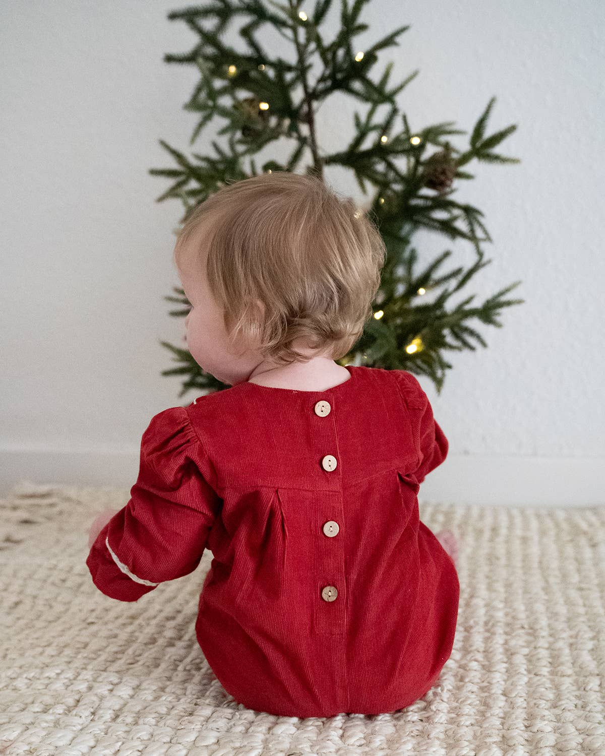 Embroidered Corduroy Festive Baby Jumpsuit (Organic)