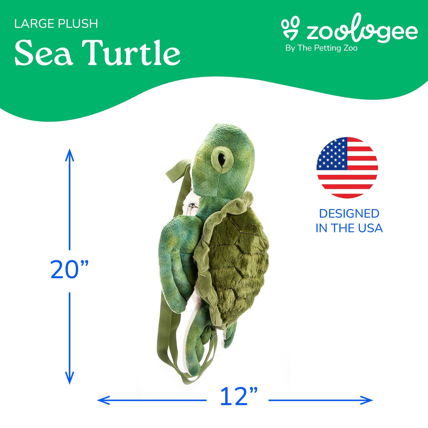Sea Turtle Wearable Plush Animal Backpack