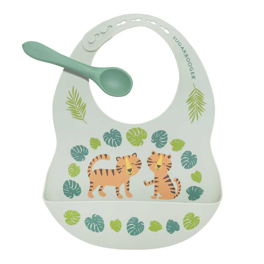 Fresh & Messy Silicone Bib & Spoon Set | Tiger