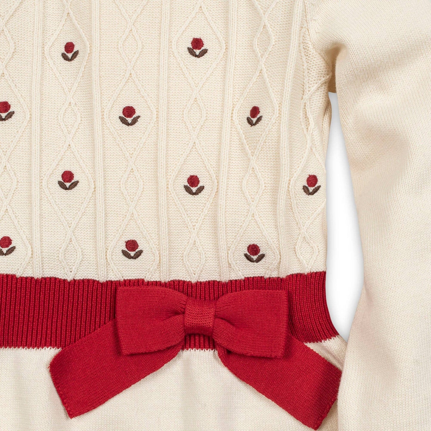 Organic Skater Sweater Dress with Bow