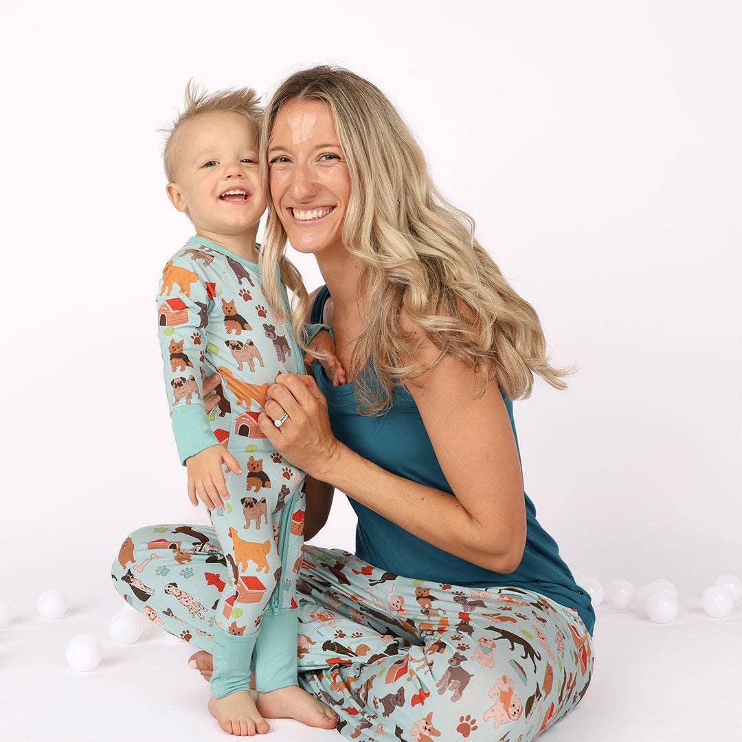 Dogs Bark Pets Bamboo Baby Pajamas Convertible Footie