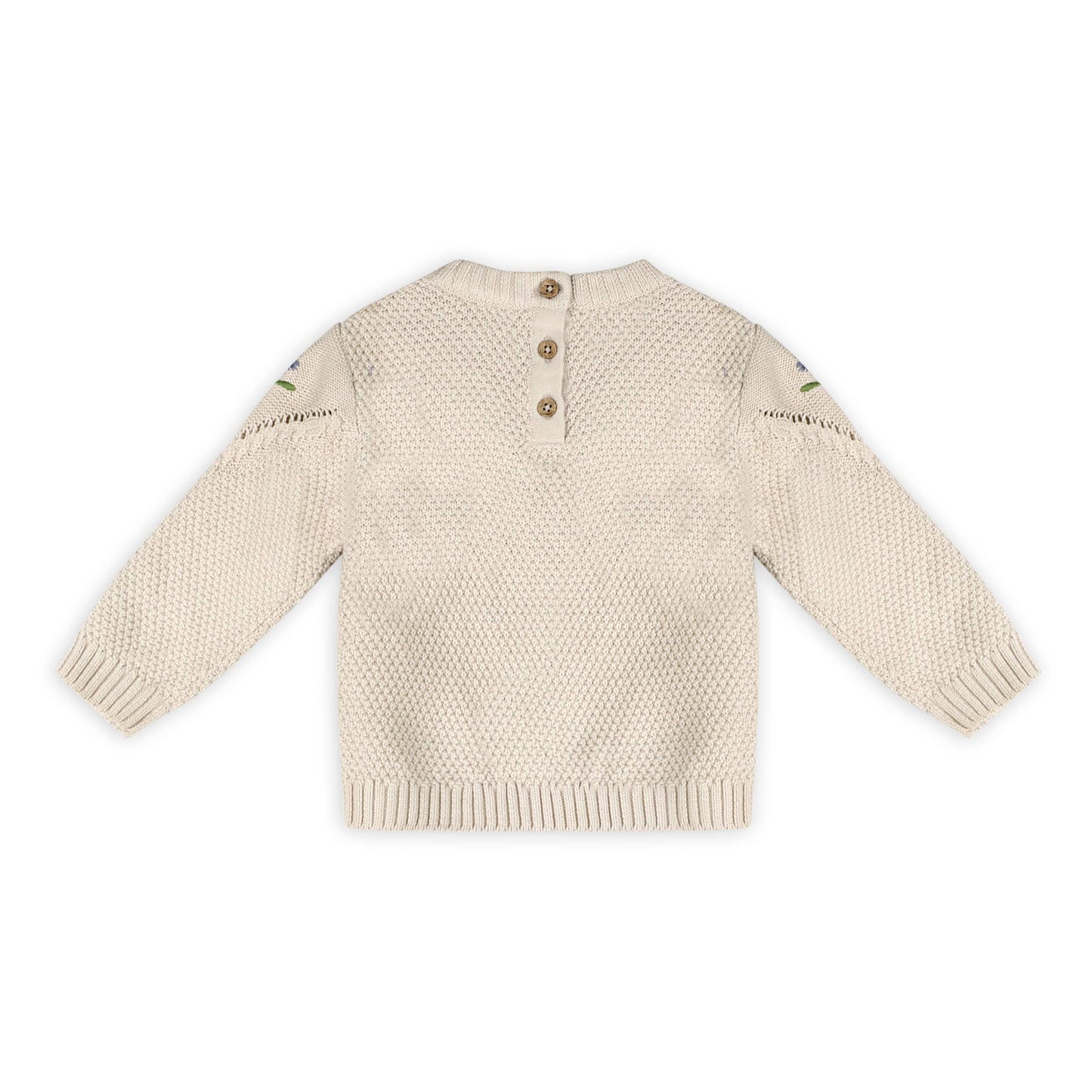 Ivy Floral Embr Tex Knit Baby Pullover (Organic Cotton)